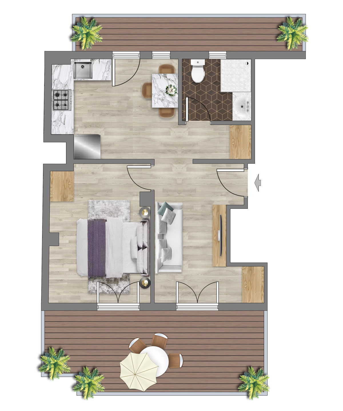 Third Floor Penthouse in Zografou, Athens
